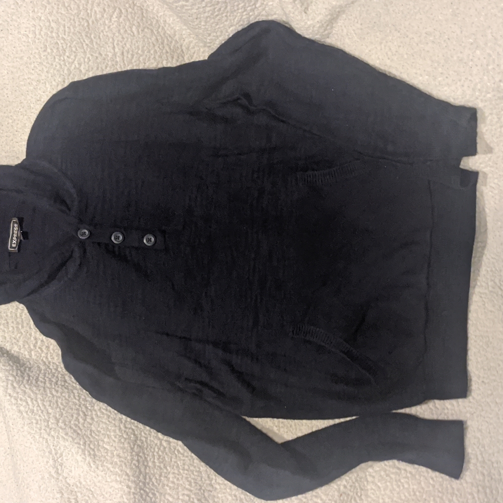 Express Navy Hooded Pullover Sweater